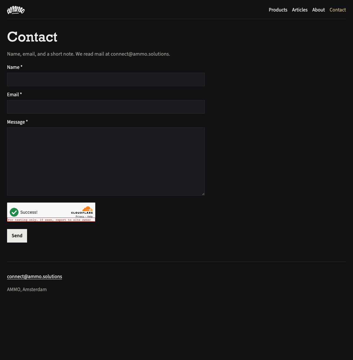 ammo.tools contact page