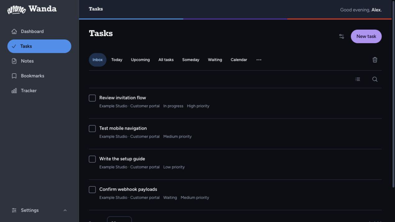 Wanda tasks board